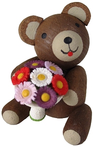 Glücksbärchen mit Blumenstrauß