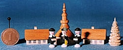 Dregeno Zündholzschachtel Seiffener Kirche mit Kurrende (Dregeno 028/039) Erzgebirgische Volkskunst: Miniaturen in der Zündholzschachtel - 'Seiffener Kirche mit Kurrende'