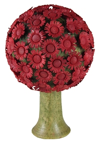 Flade Blütenbaum, rot H: 6cm Durchm. 4,0cm (Flade, 3217) Erzgebirgische Volkskunst: Blütenbaum rot