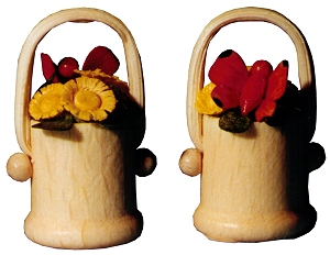 Flade Blumenkorb mit Schmetterling  (Flade 3215.rot) Erzgebirgische Volkskunst: Blumenkorb mit Schmetterling 