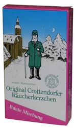Dregeno Crottendorfer Räucherkerzen Bunte Mischung (Dregeno 140/008/BM) Erzgebirgische Volkskunst: Original Crottendorfer Räucherkerzen für Räuchermännchen 'Bunte Mischung'