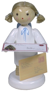 Flade Engel mit Brief an das Christkind (Flade, 6172) Erzgebirgische Volkskunst: Engel mit Brief an das Christkind