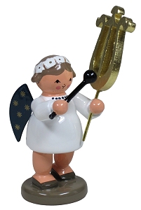 KWO Engel mit Glockenspiellyra (KWO, 75643) Erzgebirgische Volkskunst: Engel mit Glockenspiellyra