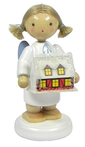 Flade Engel mit Lichterhaus (Flade 6164) Engel mit Lichterhaus