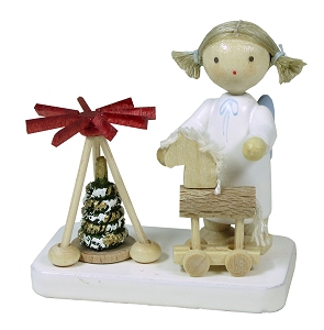 Flade Engel mit Pyramide und Thüringer Pferdchen <br> (Flade 6188) Engel mit Pyramide und Thüringer Pferdchen
