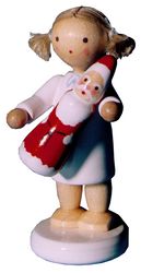 Flade Engel mit Schokoladenweihnachtsmann (Flade 6143) Erzgebirgische Volkskunst: Engel / mit Schokoladenweihnachtsmann