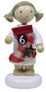 Flade Engel mit Stiefel (6)  (Flade, 6178) Engel mit Stiefel und Zahl '6'