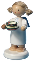 Flade Engel mit Teetasse (Flade 6159) Erzgebirgische Volkskunst: Engel mit Teetasse