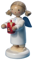 Flade Engel mit Weihnachtskerze (Flade 6158) Erzgebirgische Volkskunst: Engel mit Weihnachtskerze