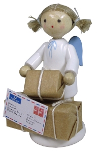 Flade Engel mit Weihnachtspaketen (Flade 6174) Erzgebirgische Volkskunst: Engel mit Weihnachtspaketen