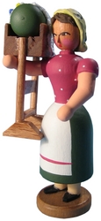 W. Werner Volkstypen Frau mit Klöppelständer, rot (W. Werner 2407) Erzgebirgische Volkskunst: Figuren - 