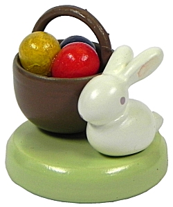 Flade Häschen mit Eierkörbchen  (Flade 5207) Erzgebirgische Volkskunst: Häschen mit Eierkörbchen 