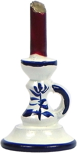 Flade Handleuchter weiß/blau (Flade 3103.1) Erzgebirgische Volkskunst: Handleuchter weiß/blau