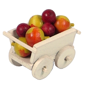 Flade Handwagen mit Äpfeln (Flade, 3404) Erzgebirgische Volkskunst: Handwagen mit Äpfeln