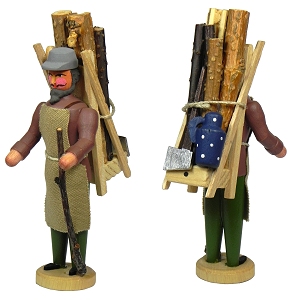 W. Werner Holzmacher, Leinenschürze  (W. Werner 2426) Erzgebirgische Volkskunst: Holzmacher mit Leinenschürze