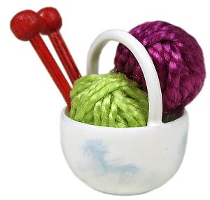 Flade Körbchen mit Wolle, pink  (Flade 3413.2) Körbchen mit Wolle, pink