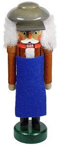 Dregeno Nußknacker 14,5 cm (Dregeno 071/008) Erzgebirgische Volkskunst: Nußknacker mit blauer Schürze