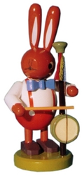 Leichsenring Osterhase mit Bumbass (Leichsenring 224/521/1 ) Erzgebirgische Volkskunst: Hase mit Bumbass; Größe: 6,5 cm