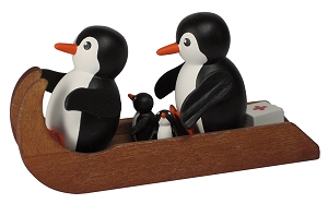 Knut Dietze Pinguin Familienausflug (Knut Dietze 05/18) Erzgebirgische Volkskunst: Pinguine auf Familienausflug