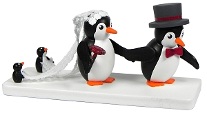 Knut Dietze Pinguin Pinguinhochzeit (Knut Dietze 05/25) Erzgebirgische Volkskunst: Pinguinhochzeit