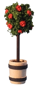W. Werner Rosenbäumchen rot  (W. Werner 2614) Erzgebirgische Volkskunst: Rosenbäumchen (rot)
