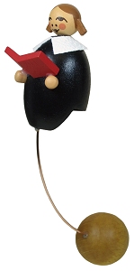 Wolfgang Werner Schaukel-Kurrendekind  (Wolfgang Werner 756) Erzgebirgische Volkskunst: Schaukelfigur, pendelt z.B. auf einer Regalkante hin und her