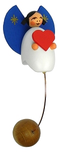 Wolfgang Werner Schaukelengel mit Herz (Wolfgang Werner 556) Engel aus Schaukelfigur, pendelt auf einer Regal- oder Tischkante hin und her.