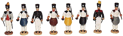 W. Werner Historische Bergparade um 1831 Bergleute (Hütte) für Pyramidenbestückung (W. Werner 1042) Erzgebirgische Volkskunst: Bergparade 