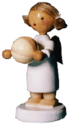 Flade Engel mit Ball (Flade 6118) Erzgebirgische Volkskunst: Engel / mit Ball