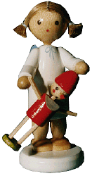 Flade Engel mit Pinocchio (Flade 6128) Erzgebirgische Volkskunst: Engel / mit Pinocchio