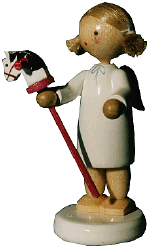 Flade Engel mit Steckenpferd (Flade 6129) Erzgebirgische Volkskunst: Engel / mit Steckenpferd