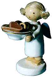 Flade Engel mit Weihnachtsgebäck (Flade 6132) Erzgebirgische Volkskunst: Engel / mit Weihnachtsgebäck