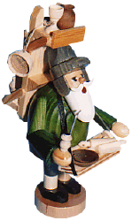 KWO Räuchermännchen Holzwarenhändler (KWO 21089) Erzgebirgische Volkskunst: Räuchermännchen Holzwarenhändler