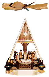 W. Gläßer 1-stöckige Pyramide  (W. Gläßer 85/51/N) Erzgebirgische Volkskunst: 1-stöckige Pyramide