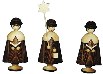 Müller OHG Kurrende, 3 Figuren, groß natur (Müller OHG 28108) Erzgebirgische Volkskunst: Kurrende, 3 Figuren, groß / natur