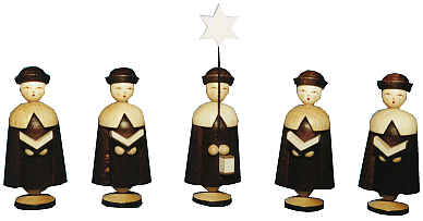 Müller OHG Kurrende, 5 Figuren, mittelgroß natur (Müller OHG 28104.1FM) Erzgebirgische Volkskunst: Kurrende, 5 Figuren, mittelgroß / natur