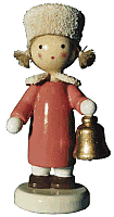 Flade Mädchen mit Pelzmütze  (Flade 5402) Erzgebirgische Volkskunst: Mädchen mit Pelzmütze