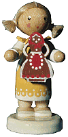 Flade Mädchen mit Pfefferkuchen  (Flade 5403) Erzgebirgische Volkskunst: Mädchen mit Pfefferkucen