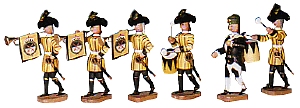 W. Werner Barockbergleute Sächsische Hofbläser  6 Figuren (W. Werner 2012) Erzgebirgische Volkskunst: Barockbergleute Sächsische Hofbläser  6 Figuren