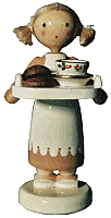 Flade Schokoladenmädchen  (Flade 5404) Erzgebirgische Volkskunst: Schokoladenmädchen