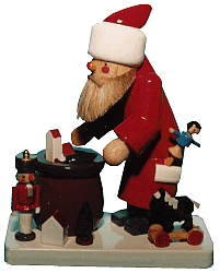 Flade Weihnachtsmann mit erzgeb. Spielzeug (Flade 6203) Erzgebirgische Volkskunst: Weihnachtsmann / mit erzgeb. Spielzeug