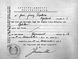 Gewerbeanmeldung 1932