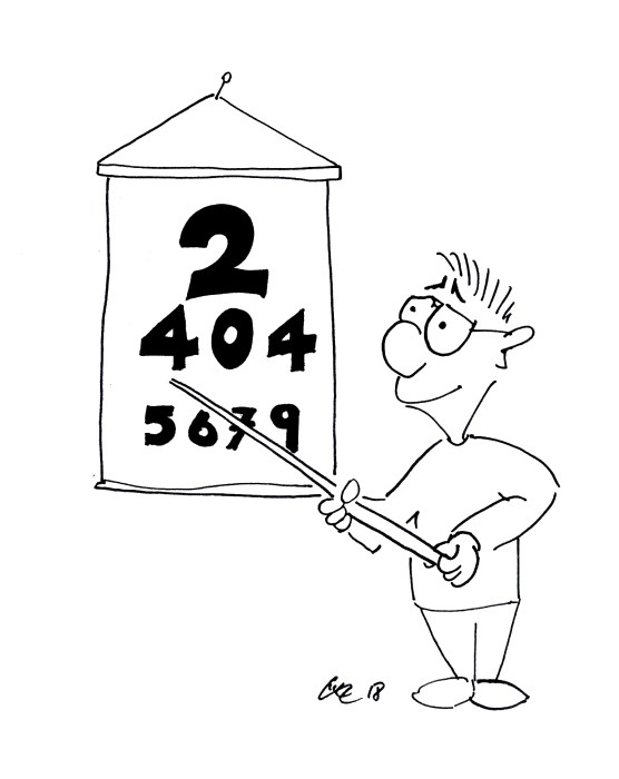 Cartoon Sehtest mit 404