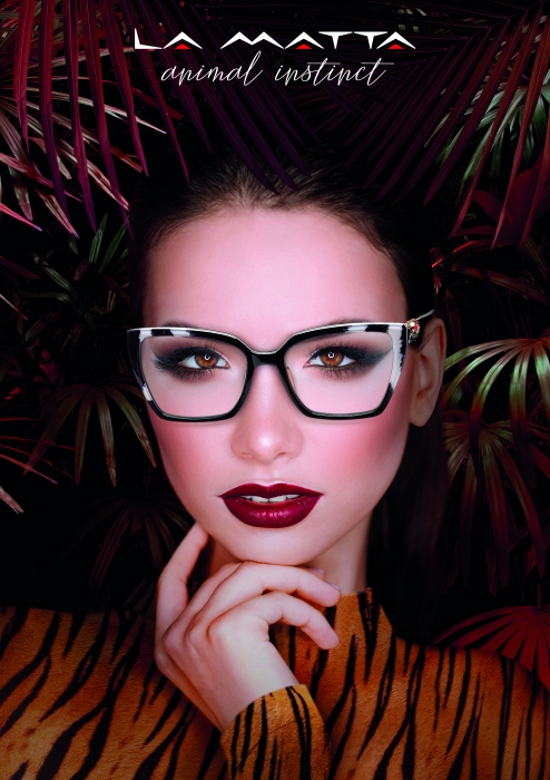LA MATTA: Acetat-Brillenfassung mit Animal-Print