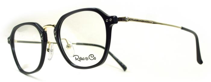 Neue Brillenfassung 'Retro & Co' Brille mit schwarzem Acetat-Rand und goldenen Metallteilen