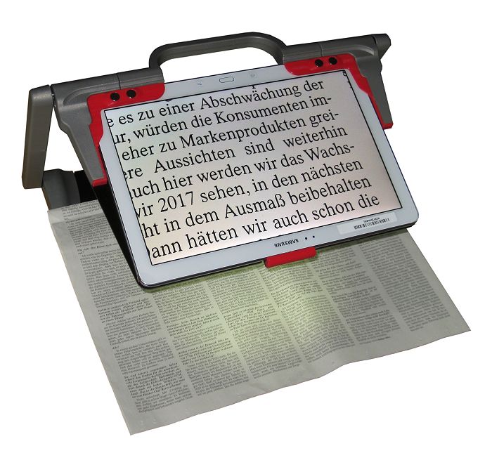VisuPlus - das faltbare Bildschirmlesegerät mit Sprachausgabe für den mobilen Einsatz Faltbares Bildschirmlesegerät mit Sprachausgabe