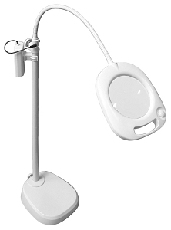 purelite 3 in 1 Lupenleuchte 21 LEDs (purelite, W-G-CFPL04E ,2x) Praktische und vielseitige Lupenleuchte, ideal für Hobby und Handwerk. 21 LED-Lichter sorgen für maximale Helligkeit bei geringer Hitzeentwicklung, die Lichtfarbe ist vergleichbar mit natürlichem Tageslicht. Das Lupenglas (Durchmesser: 12,7cm) in guter Qualität sorgt für eine 2-fache Vergrößerung. Der flexible Hals macht eine ideale Platzierung möglich. Netzanschluß oder Batteriebetrieb, Bodenständer, Tischfuß, Klemme.