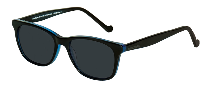 BLENDWERK Unisex-Sonnenbrille (BLENDWERK 20149 San Remo 4613 schwarz-blau (grau 85%) 48-15) Unisex-Sonnenbrille der Marke 'BLENDWERK'