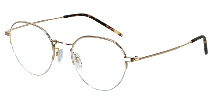 Retro & Co Unisex-Metallbrille (Retro&Co 2128 3531 light gold gebürstet 49-20) Unisex-Metallbrille aus der Kollektion 'Retro & Co'