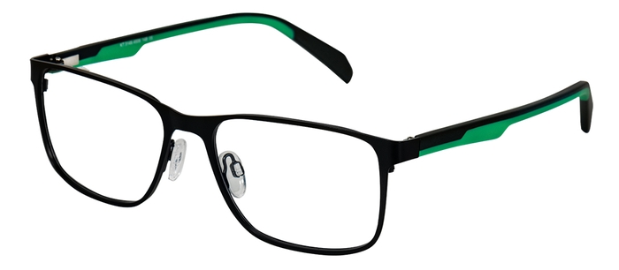 WHY NOT. Damen-Metallbrille (whynot 3149 4506 schwarz matt/grün 56-17) Damen-Metallbrille aus der Kollektion 'WHY NOT.'